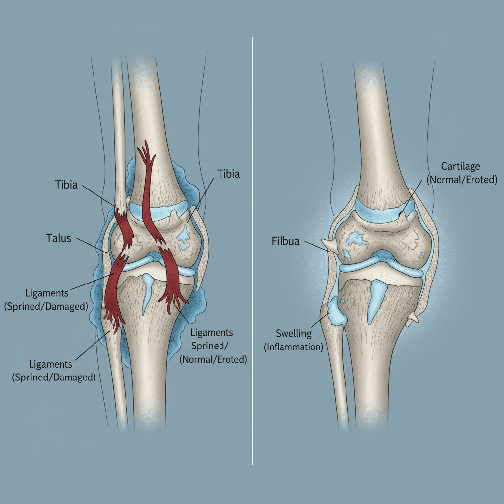 Key Points to Distinguish Ankle Sprain and Arthritis